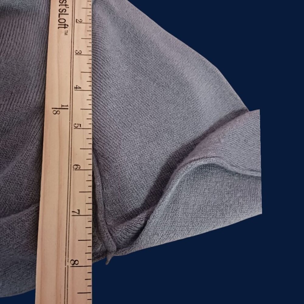 Democracy Vtg Hooded Knit Pullover Sweater W/ Kangaroo Pocket Gray Medium - Picture 4 of 9